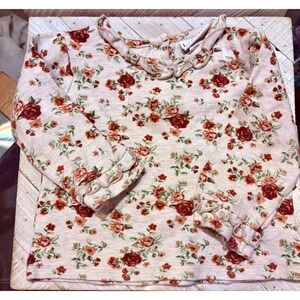 Nicole Miller New York Toddler Girls 24M Floral Long Sleeve Shirt Ruffle Collar